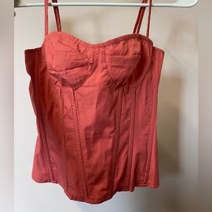 Pretty Little Thing pink corset-style top with zip back. Runs small